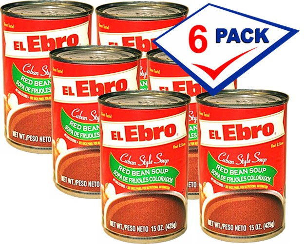 El Ebro Red Bean Soup. Cuban style. 15 oz. Pack of 6